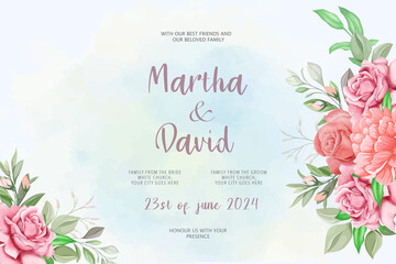 Fototapeta na wymiar Elegant watercolor wedding invitation background