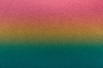 Abstract background with graining, gradient texture with turquoise, yellow and red colors