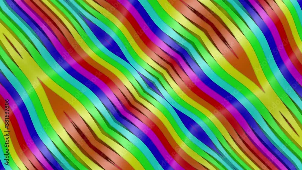 Poster abstract looped rainbow background. moving multicolored kaleidoscope patterns. 3d render
