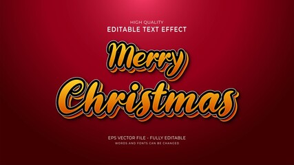 merry christmas text effect, editable 3d text style effect.