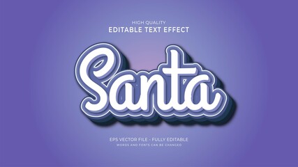 fully editable santa text style effect