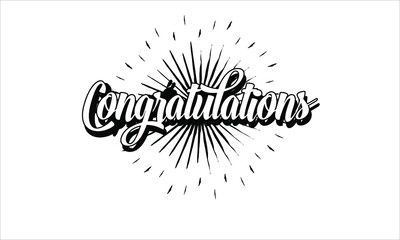 Congratulations - Typography, Lettering, Handwritten, vector for greeting
