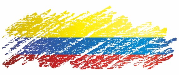 Flag of Colombia. Republic of Colombia.  Bright, colorful vector illustration