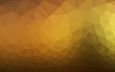 Dark Yellow, Orange vector abstract polygonal layout. Geometric illustration in Origami style with gradient. Polygonal design for your web site.