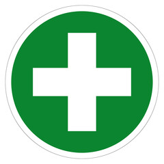 Obraz premium First Aid Symbol Sign, Vector Illustration, Isolated On White Background Label .EPS10