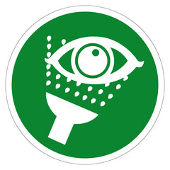 Emergency Eye Wash Symbol Sign, Vector Illustration, Isolate On White Background Label. EPS10