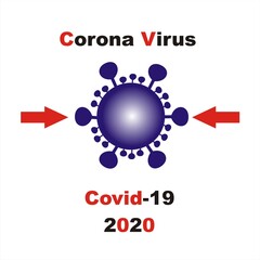 Covid-19 Coronavirus concept inscription typography design logo. disease named COVID-19, dangerous virus in india.