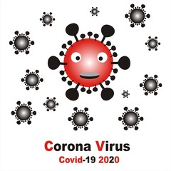 Covid-19 Coronavirus concept inscription typography design logo. disease named COVID-19, dangerous virus in india.