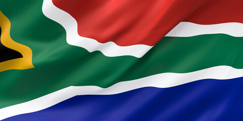 National Fabric Wave Closeup Flag of Republic of South Africa