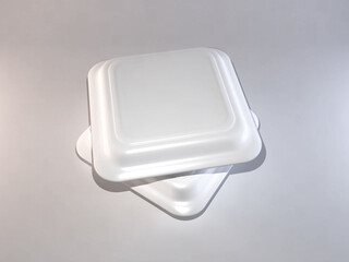 Food Box Packaging 3D Illustration Preview Scene on White Background
