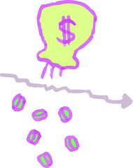 Illustration showing the stock market crash