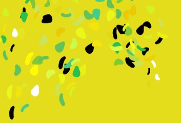 Light Green, Yellow vector backdrop with abstract shapes.