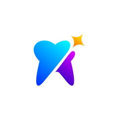 colorful tooth and star logo design