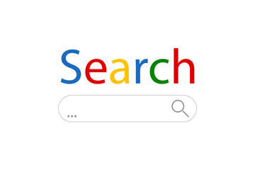 Search bar icon. Browser line template. Search window. Internet home page. Vector illustration. Stock image.