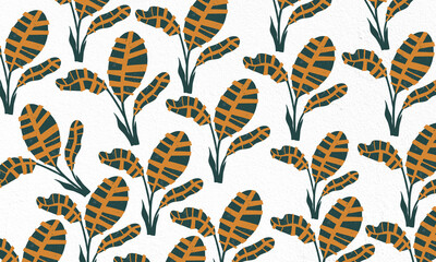 seamless pattern with yellow and green leaves