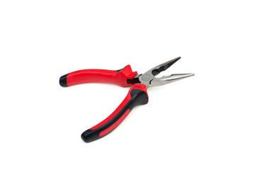 Obraz premium Needle nose pliers on a white background.