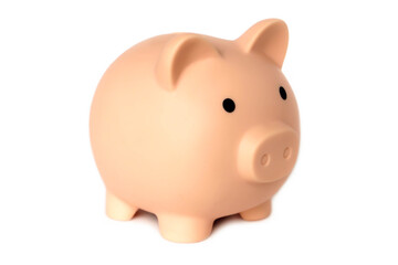 Piggy Bank isolated on white background.Saving investment budget wealth business retirement, financial, money, banking concept. Copy space