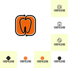 ORANGE TOOTH TEMPLATE ICON DESIGN VECTOR.