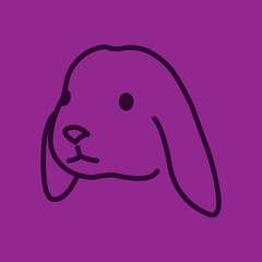 Rabbit, Bunny Outline and logo design template for website and printed
