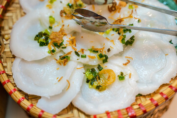 Banh Cuon, Vietnamese steamed rice paper meat meal