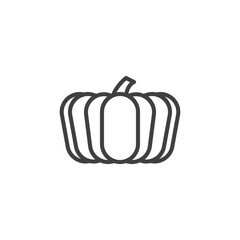 Pumpkin vegetable line icon. linear style sign for mobile concept and web design. Pumpkin harvest outline vector icon. Symbol, logo illustration. Vector graphics