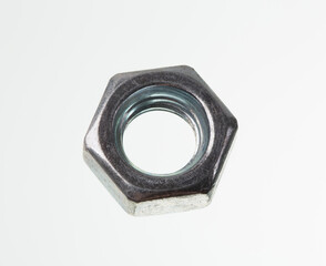Metal nut isolated on white