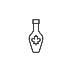 Maple syrup bottle line icon. linear style sign for mobile concept and web design. Maple leaf syrup outline vector icon. Symbol, logo illustration. Vector graphics