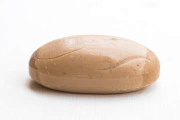 herbal soap health care for body skin of lifestyle clean a bath arrangement flat lay style on background white. 
