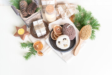 Eco friendly Christmas set. Zero waste concept.