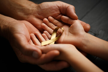 golden ribbon childhood. fight against cancer