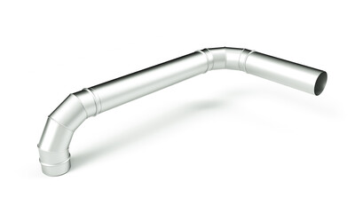 Stack of metal pipes. 3d rendering on white background
