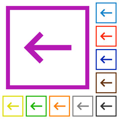 Keyboard backspace flat framed icons