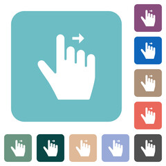 Right handed move right gesture rounded square flat icons