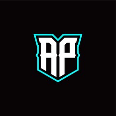 Obraz premium A P initial letter design with modern shield style