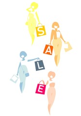 Pretty fashion shopping girls with bags