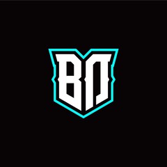 B D initial letter design with modern shield style