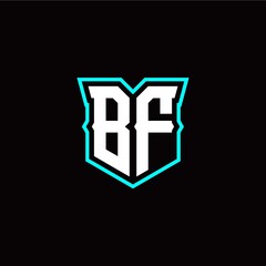 B F initial letter design with modern shield style