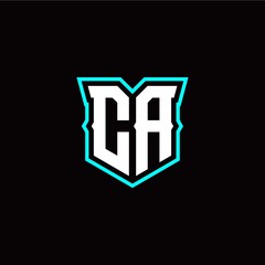 Obraz premium C A initial letter design with modern shield style