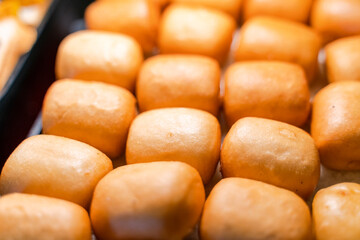 Fried steamed unstuffed bao bun