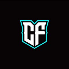 Obraz premium C F initial letter design with modern shield style