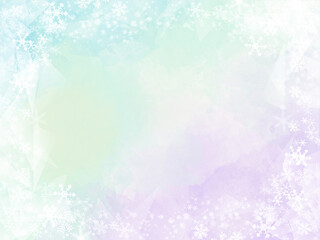 Fototapeta na wymiar 背景 素材 水彩 テクスチャ 冬 雪 パステルカラーの優しいイメージのグラデーション