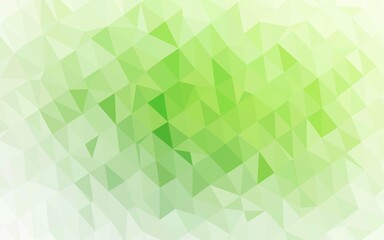 Light Green vector polygon abstract layout. Triangular geometric sample with gradient.  Template for a cell phone background.