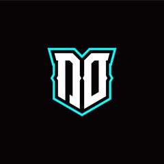 D O initial letter design with modern shield style