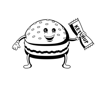 cartoon style hamburger illustration