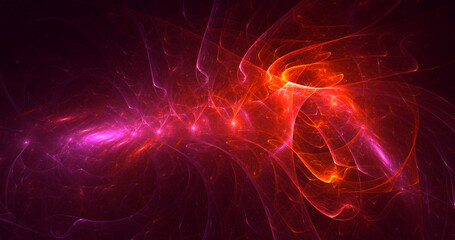 3D rendering abstract multicolor fractal light background