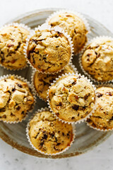 Homemade hazelnut muffins
