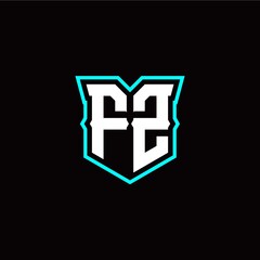 Obraz premium F Z initial letter design with modern shield style