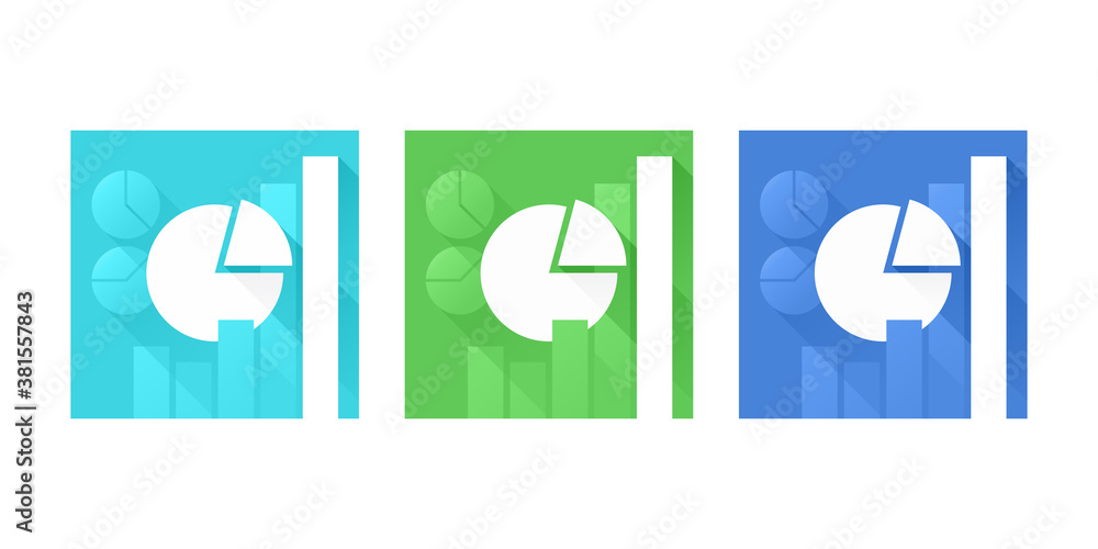 Poster vector abstract infographic with different colors - composition of graph, diagrams and pie chart