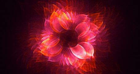 3D rendering abstract multicolor fractal light background