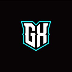 G X initial letter design with modern shield style